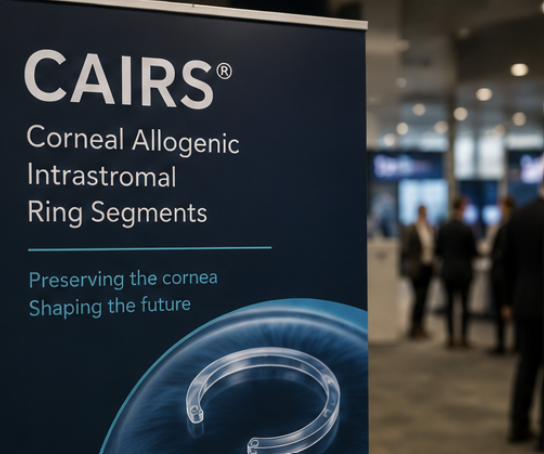 Conference banner for CAIRS, Corneal Allogenic Intrastromal Ring Segments, reading "Preserving the cornea, shaping the future".
