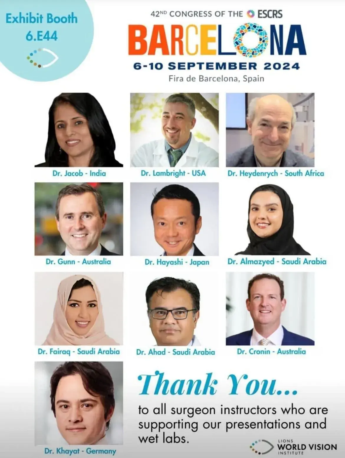 Participants of the 42nd Congress of the ESCRS in Barcelona, September 2024.